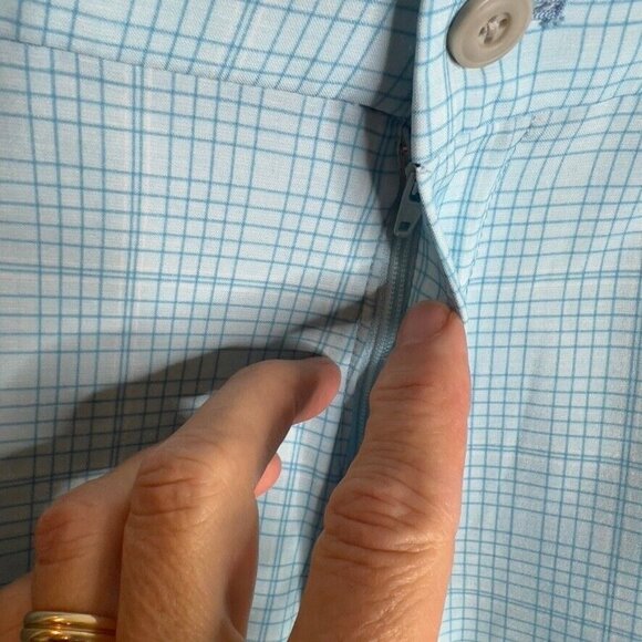 Pga Tour Men's $68 Check Print Performance 8" Golf Shorts - Cyan Blue Size 34 - Picture 5 of 11